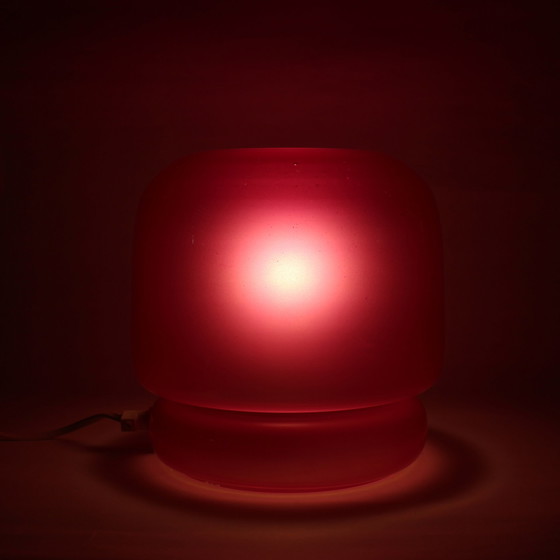 Image 1 of Retro Roze Glazen Paddestoel Lamp