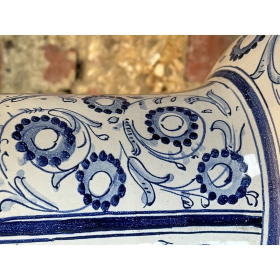 Image 1 of Vintage blauw en wit aardewerk tafellampje, jaren '80