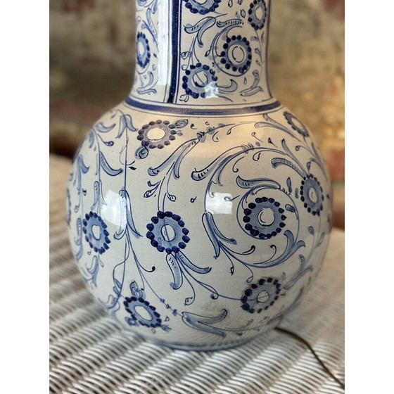 Image 1 of Vintage blauw en wit aardewerk tafellampje, jaren '80