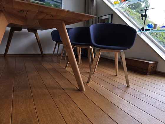 Image 1 of 8x Hay Stoelen En 1x Eikenhouten Tafel