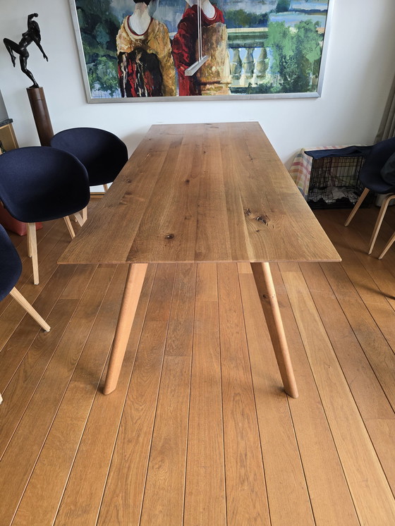 Image 1 of 8x Hay Stoelen En 1x Eikenhouten Tafel