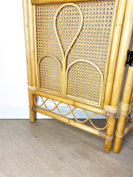 Vintage Rotan Bamboe Rieten Kamerscherm