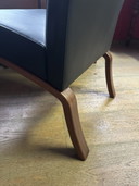 2x Vintage zwarte fauteuils