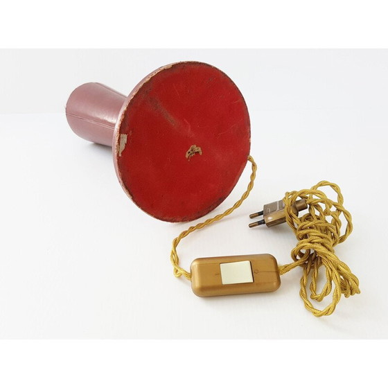 Image 1 of Vintage rood leren tafellamp