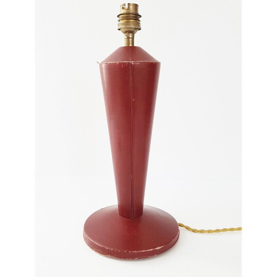 Image 1 of Vintage rood leren tafellamp