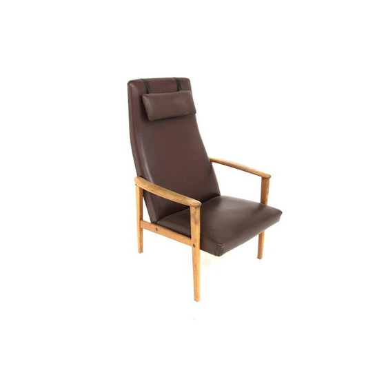 Image 1 of Scandinavische vintage fauteuil in skai, Zweden 1960