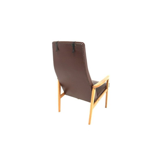 Image 1 of Scandinavische vintage fauteuil in skai, Zweden 1960