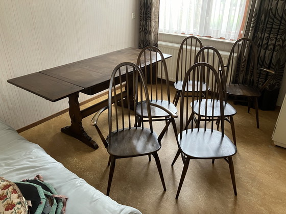 Image 1 of 6x Ercol stoel Plus Tafel