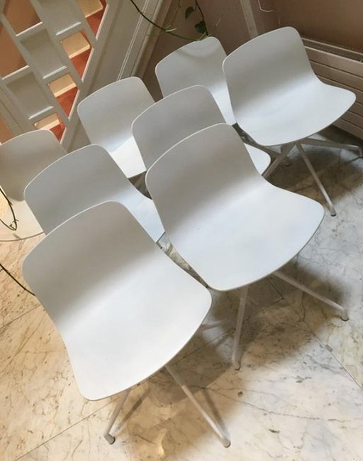 8x Hay Aac 10 Witte Stoelen