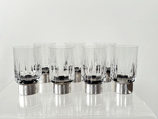  Hermann Bauer Drinkglazen Sterling Zilver .925 Crystal Glas