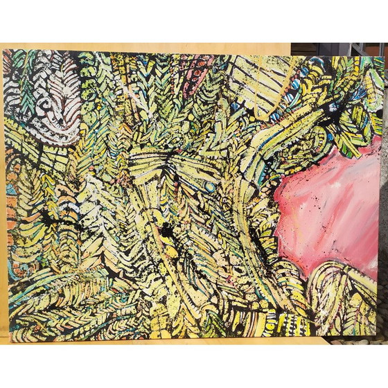 Image 1 of Vintage Acryl op canvas door Victor Laks, 1972