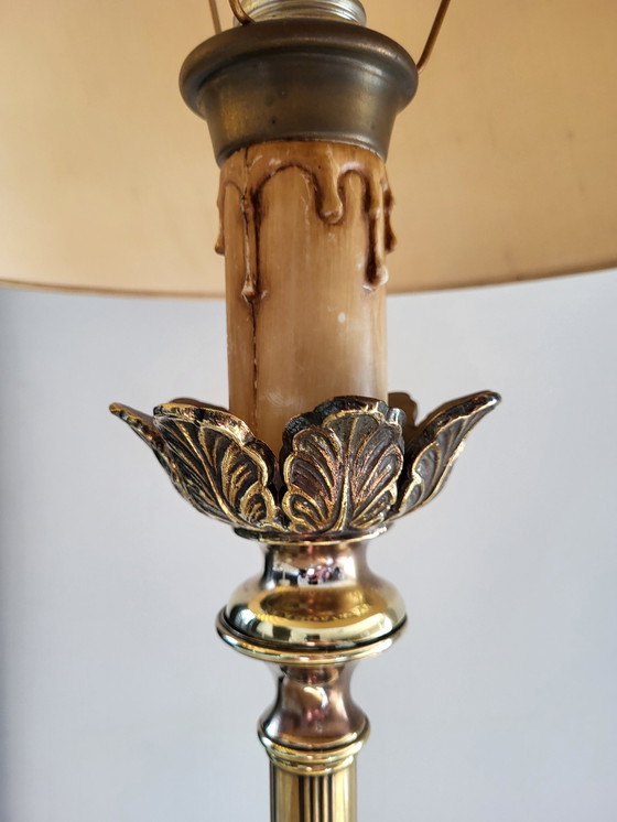 Image 1 of Hollywood Regency messing ananas vloerlamp