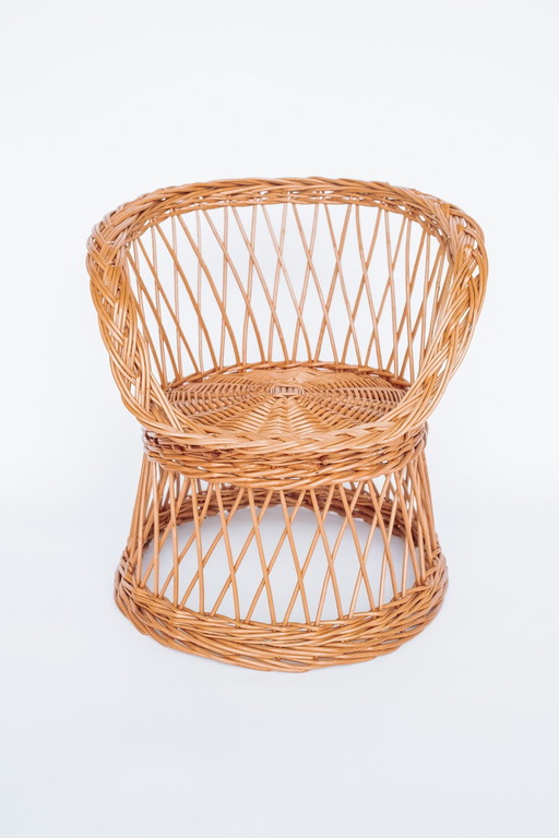 Vintage Rotan Kinderstoeltje