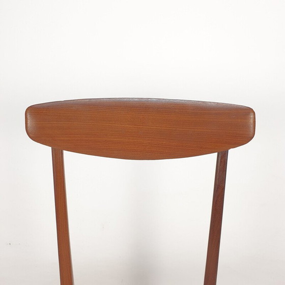 Image 1 of Set van 6 mid century Italiaanse teakhouten eetkamerstoelen, jaren 1950