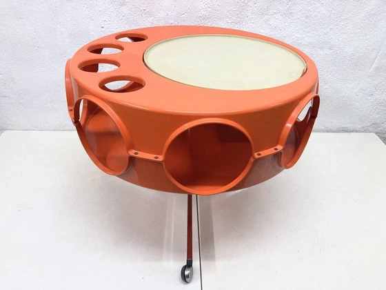 Image 1 of Curver Rotobar Ufo bar trolley 70s plastic ontwerp Space Age