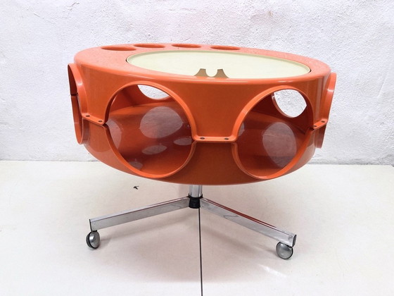 Image 1 of Curver Rotobar Ufo bar trolley 70s plastic ontwerp Space Age