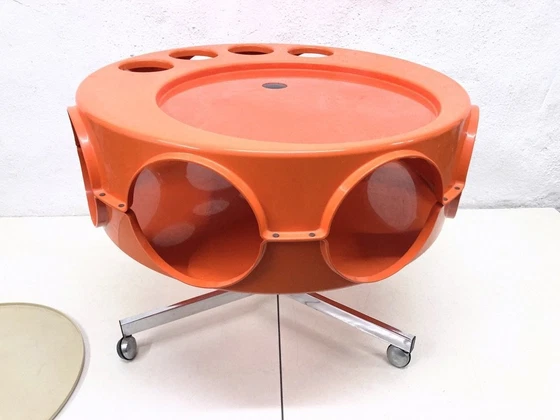 Image 1 of Curver Rotobar Ufo bar trolley 70s plastic ontwerp Space Age