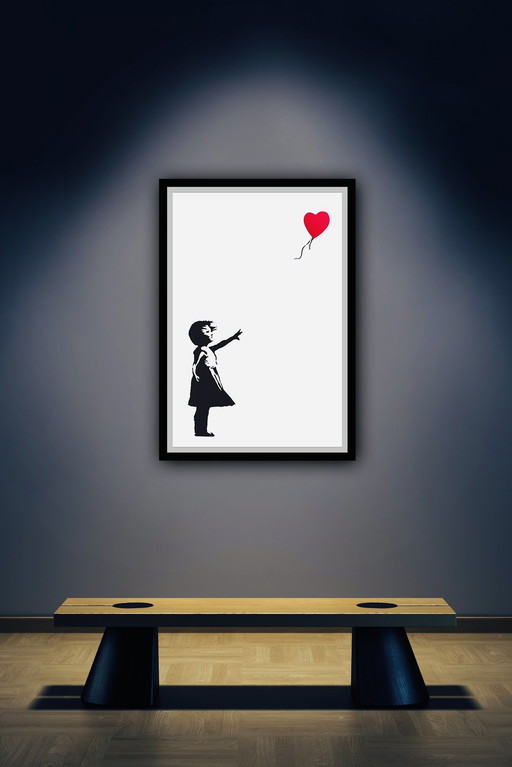 Banksy: “Girl With Balloon”. Groot Formaat. 