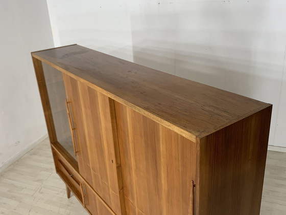 Image 1 of Mid Century highboard dressoir vakkenkast woonkamer kast dressoir harnas kast vintage