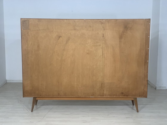 Image 1 of Mid Century highboard dressoir vakkenkast woonkamer kast dressoir harnas kast vintage