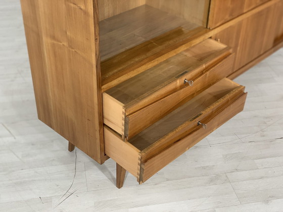 Image 1 of Mid Century highboard dressoir vakkenkast woonkamer kast dressoir harnas kast vintage