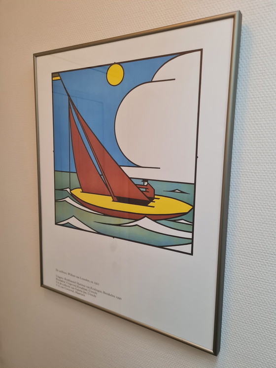 Image 1 of Kleurenlitho De Zeilboot, Willem Van Leusden, 1921, De Stijl.