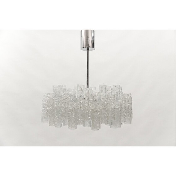 Image 1 of Vintage 2-tier kroonluchter van geglazuurd glas voor Doria Leuchten, Duitsland 1960