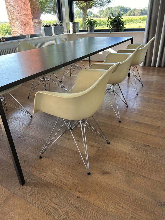 Image 1 of 6x Vitra Eames Dar Stoelen Met Chroom Onderstel