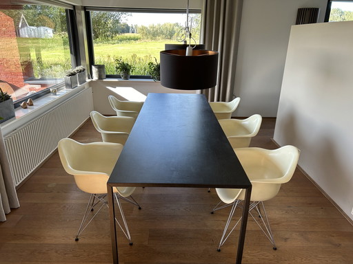 6x Vitra Eames Dar Stoelen Met Chroom Onderstel