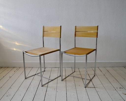 2X Vintage Alias Spaghettistoelen, 1980 Giandomenico Belotti