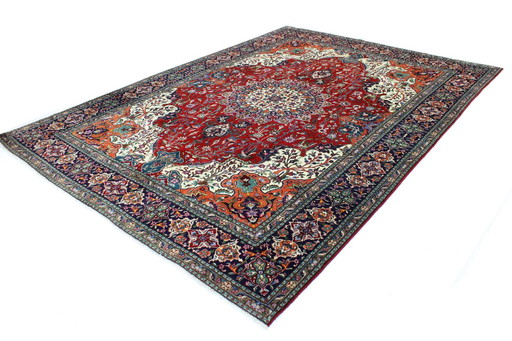 Origineel handgeknoopt Perzisch tapijt Tabriz 40 Raj Fijn 344 X 254 Cm Topconditie