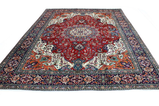 Image 1 of Origineel handgeknoopt Perzisch tapijt Tabriz 40 Raj Fijn 344 X 254 Cm Topconditie