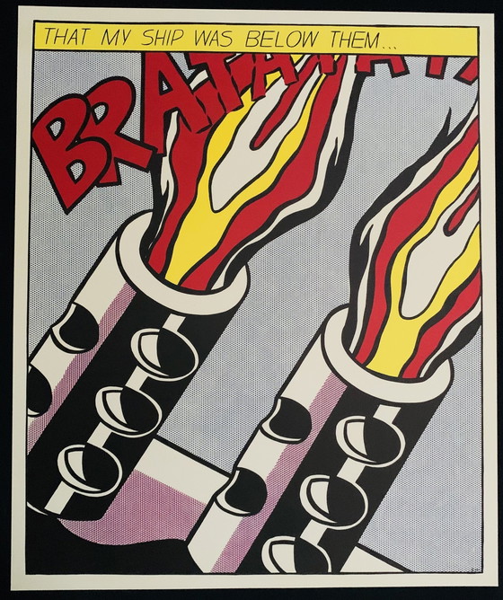 Image 1 of Roy Lichtenstein: "Triptychon, As I Opened Fire" - Stedelijk Museum Amsterdam 1964, Limited Edition, 3 Offset Lithographs