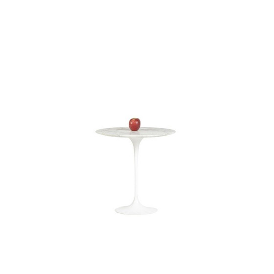 Image 1 of Vintage "Tulip" tafel op voet in marmer en gegoten aluminium voor Florence Knoll