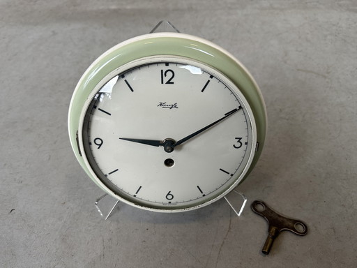 Vintage klok Kienzle - porselein en glas