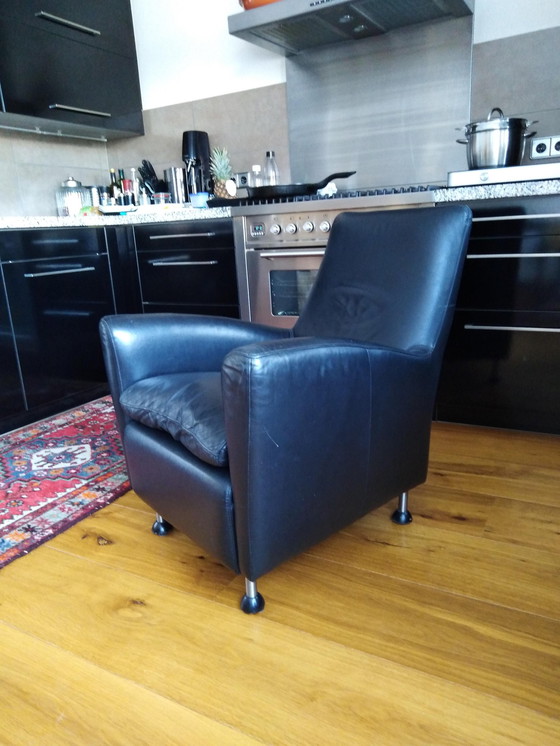 Image 1 of Zwart lederen Touché fauteuil
