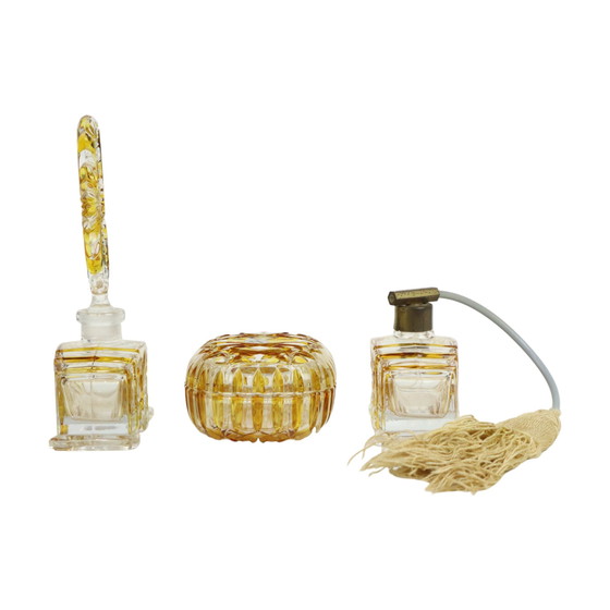 Image 1 of Amberkleurige Parfum Toiletset Kristal 