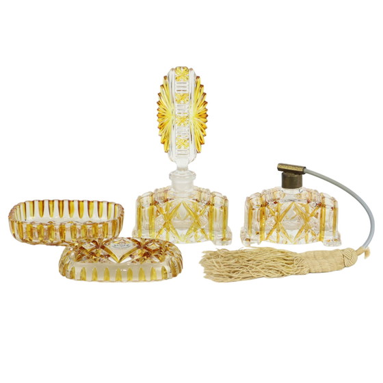 Image 1 of Amberkleurige Parfum Toiletset Kristal 