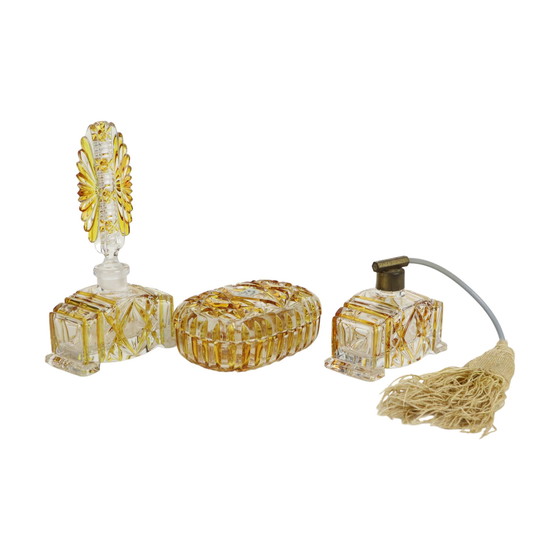 Image 1 of Amberkleurige Parfum Toiletset Kristal 