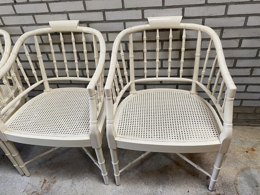 3x Vintage Baker Faux Bamboo Stoelen