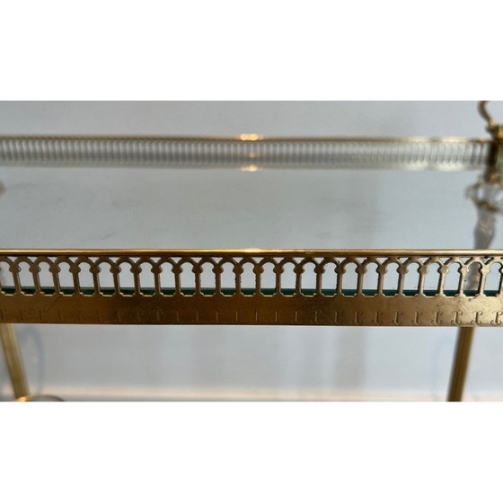 Image 1 of Vintage messing roltafel met cherubijnen decoraties, Frankrijk 1940