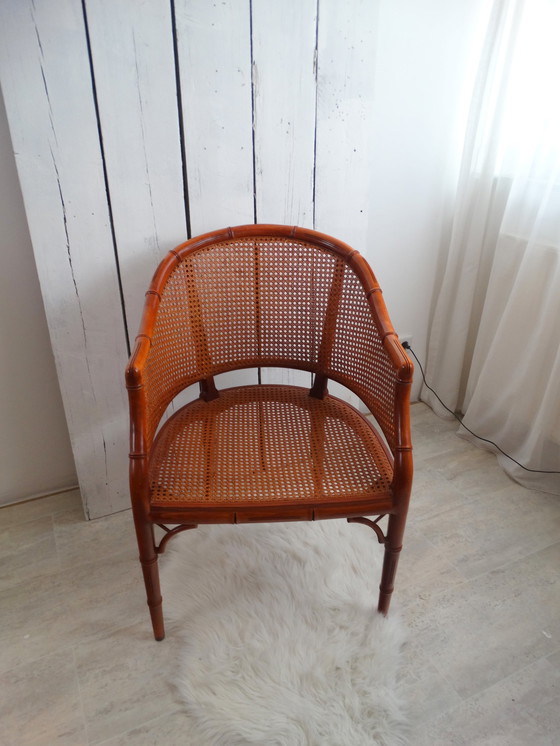 Image 1 of 2 x Giorgetti fauteuil faux bamboo.