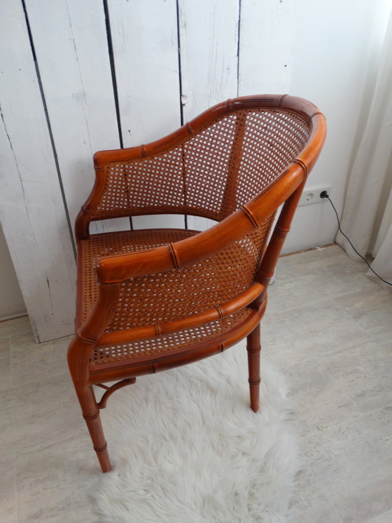 Image 1 of 2 x Giorgetti fauteuil faux bamboo.