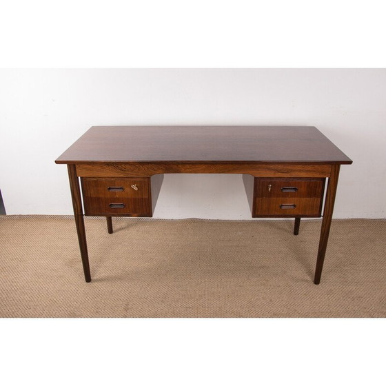 Image 1 of Vintage palissander en messing bureau van Arne Vodder voor Sibast Furniture, Denemarken 1960