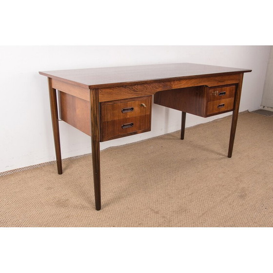 Image 1 of Vintage palissander en messing bureau van Arne Vodder voor Sibast Furniture, Denemarken 1960