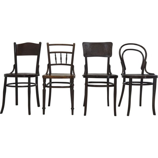 Set van 4 vintage eetkamerstoelen van Thonet, jaren 1920