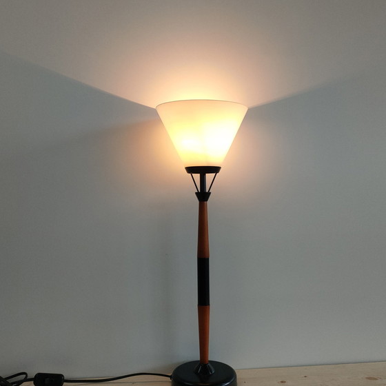 Image 1 of Vintage Massive Bureaulamp Met Opaline Kap