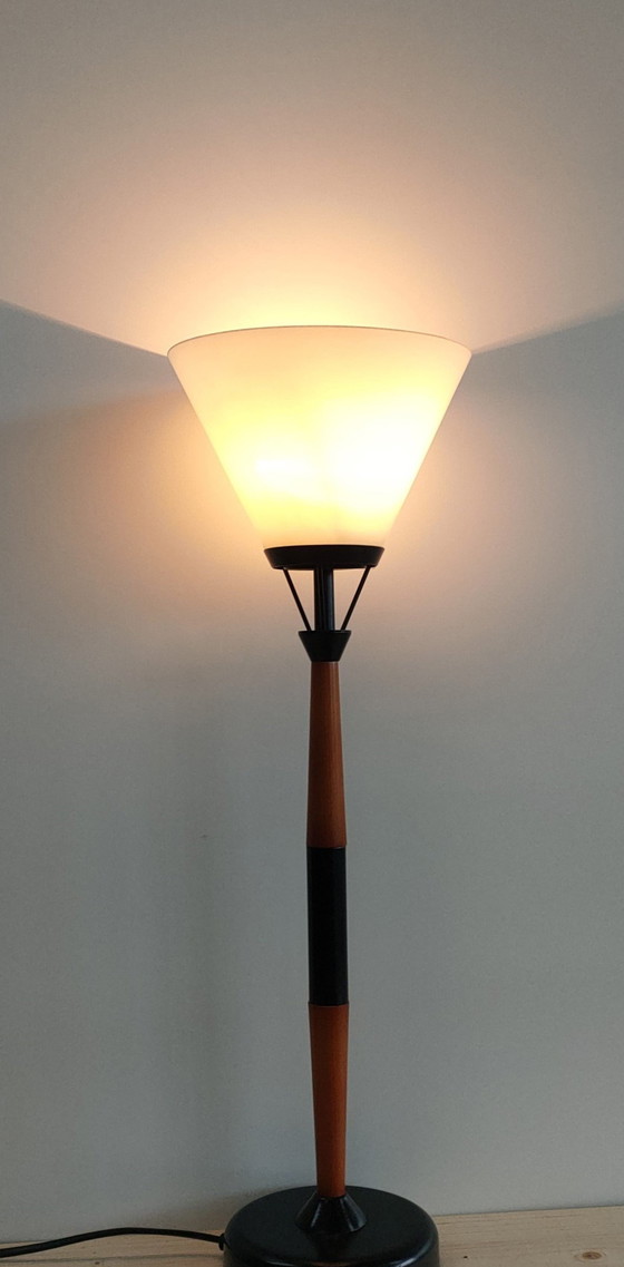 Image 1 of Vintage Massive Bureaulamp Met Opaline Kap