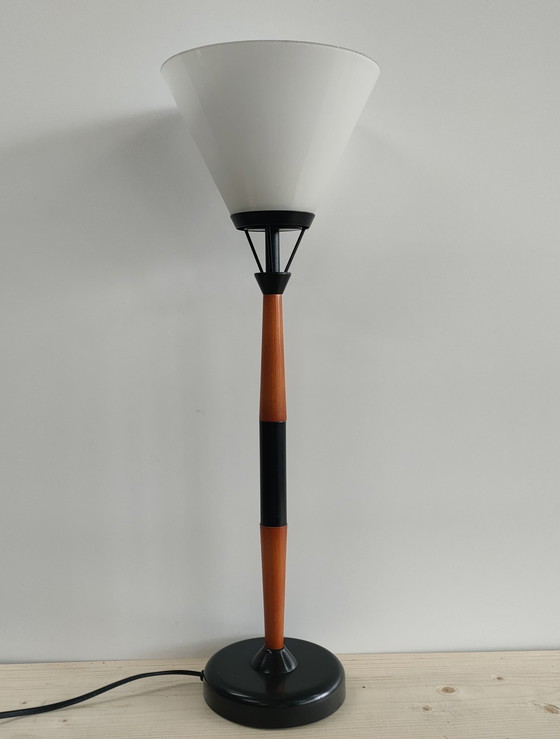 Image 1 of Vintage Massive Bureaulamp Met Opaline Kap