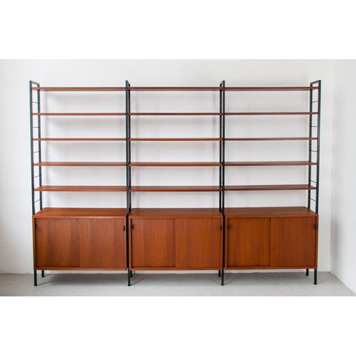 Vintage boekenkast model 03 voor Knoll International in teak en staal 1960